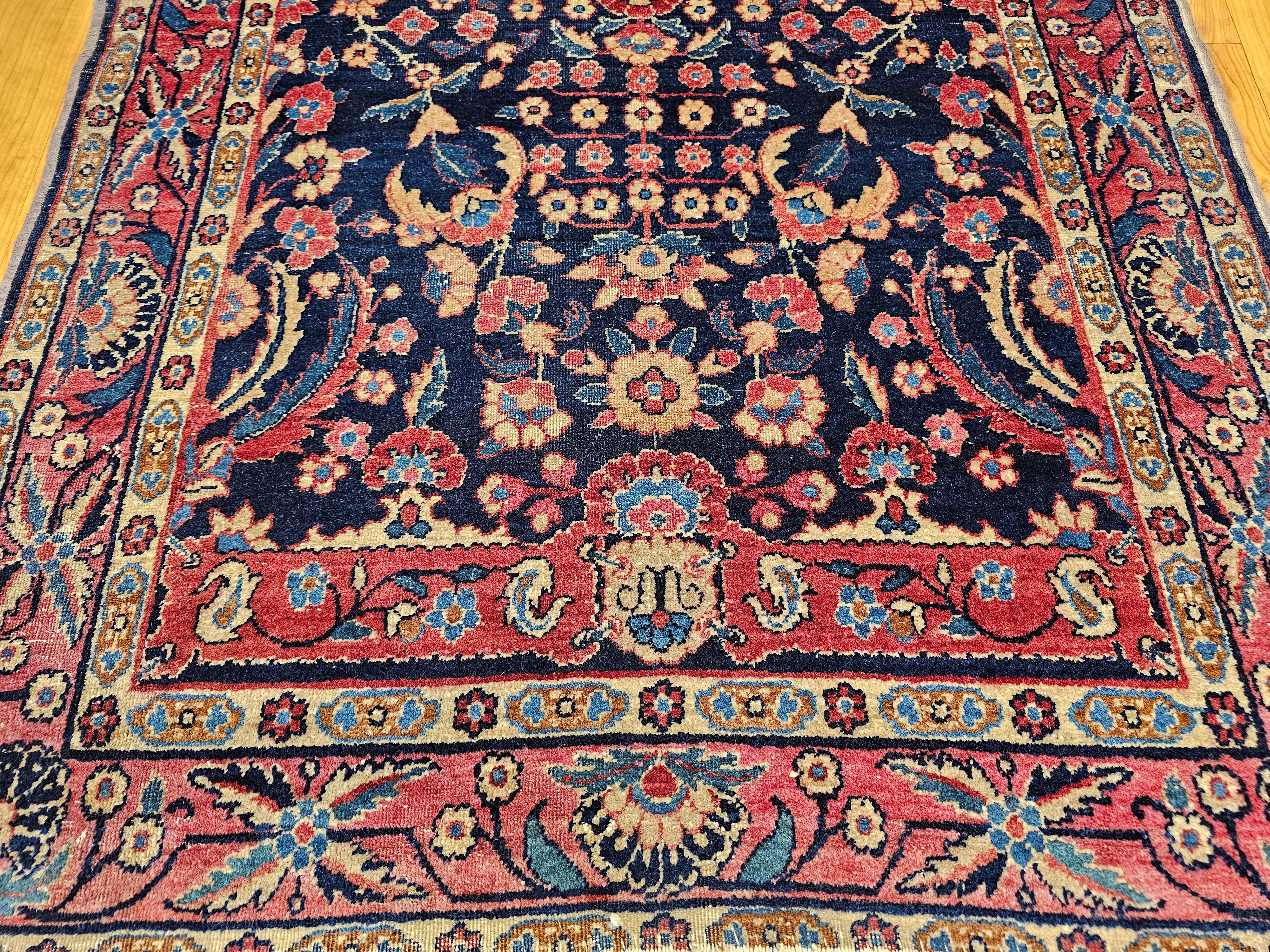 Indiano Tappeto Vintage Agra con motivo floreale alllover in vendita