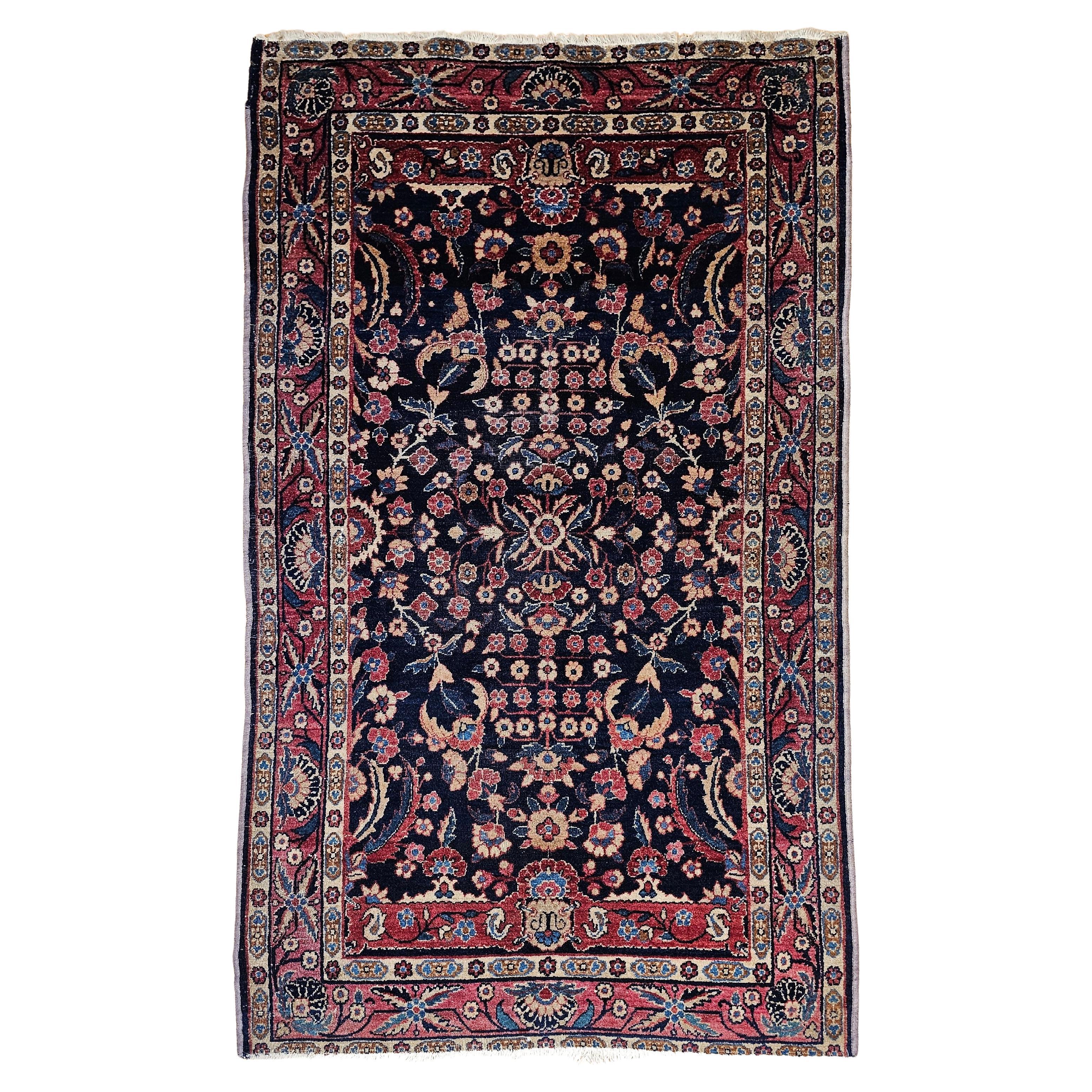 Alfombra vintage Agra con motivos florales allover