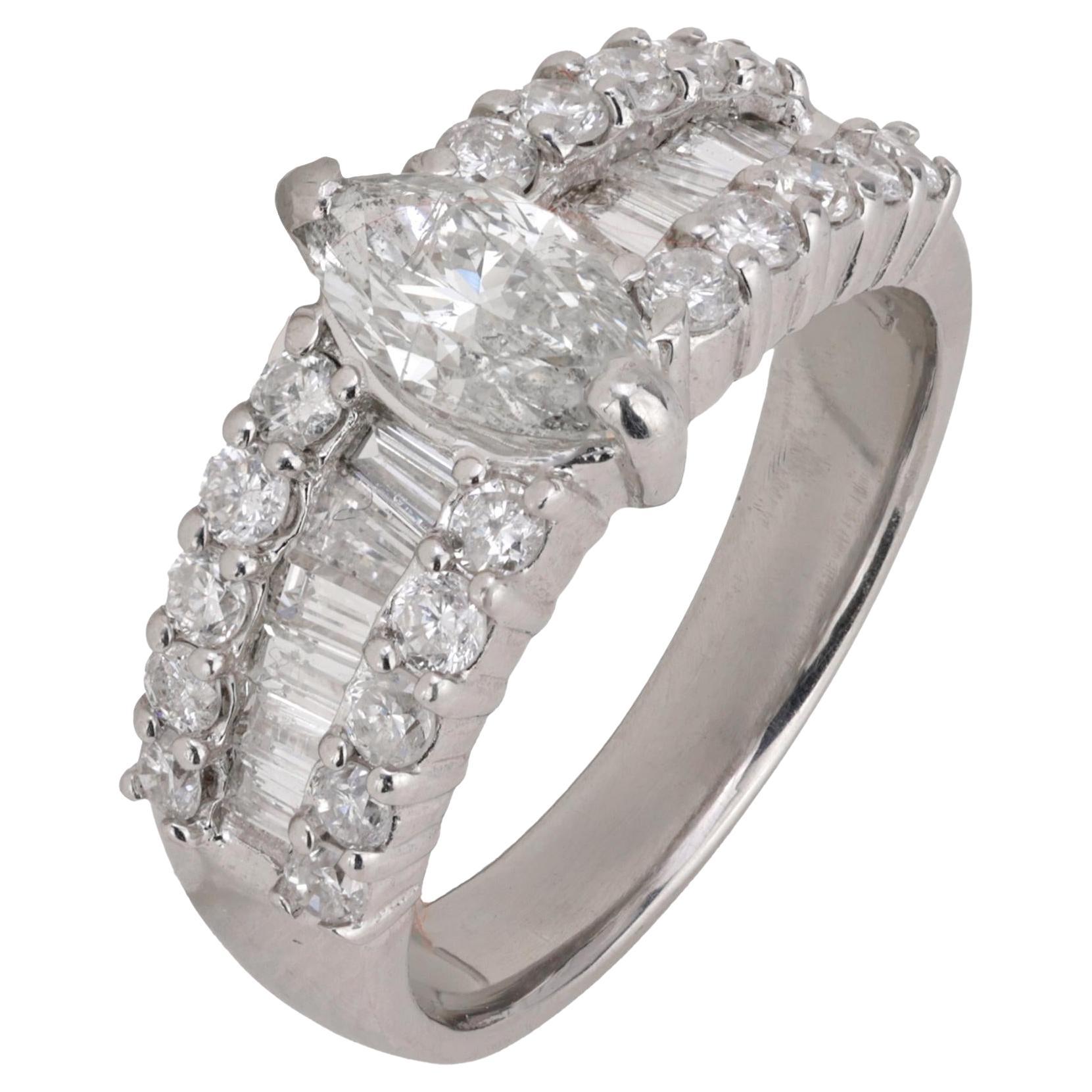 Vintage AIG 1.84 carats total weight diamond platinum ring For Sale