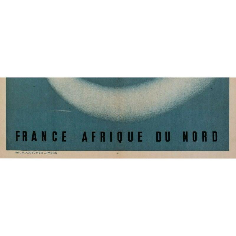 Vintage Airline Poster-Dad-Aigle Azur-France-North Africa Algeria, 1950 In Good Condition For Sale In SAINT-OUEN-SUR-SEINE, FR
