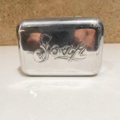 Boîte à savon de voyage personnelle en argent et aluminium de l'ère Airstream