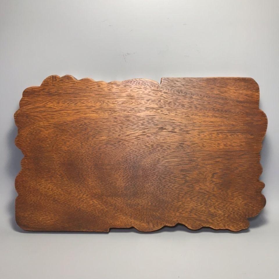 Vintage Aisan Wooden Carving Longevity Bats and Peaches Tea Plaque For Sale 4