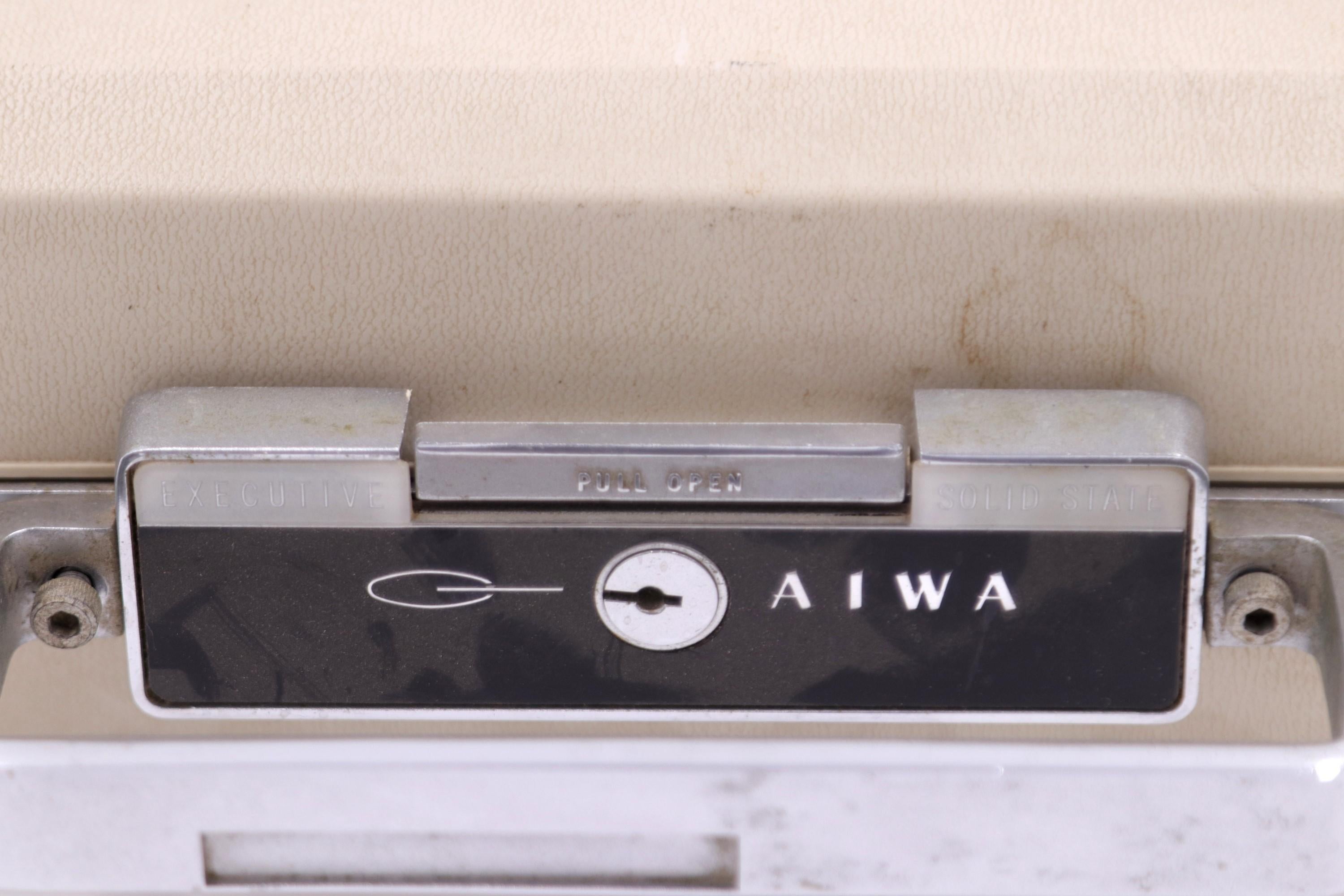 Aiwa reel to reel solid state player/recorder complete with original hard case. It uses 7-inch reels of tape and is in working condition. There is slight wear on the case. Small quantity available at time of posting. Please inquire. Priced each.