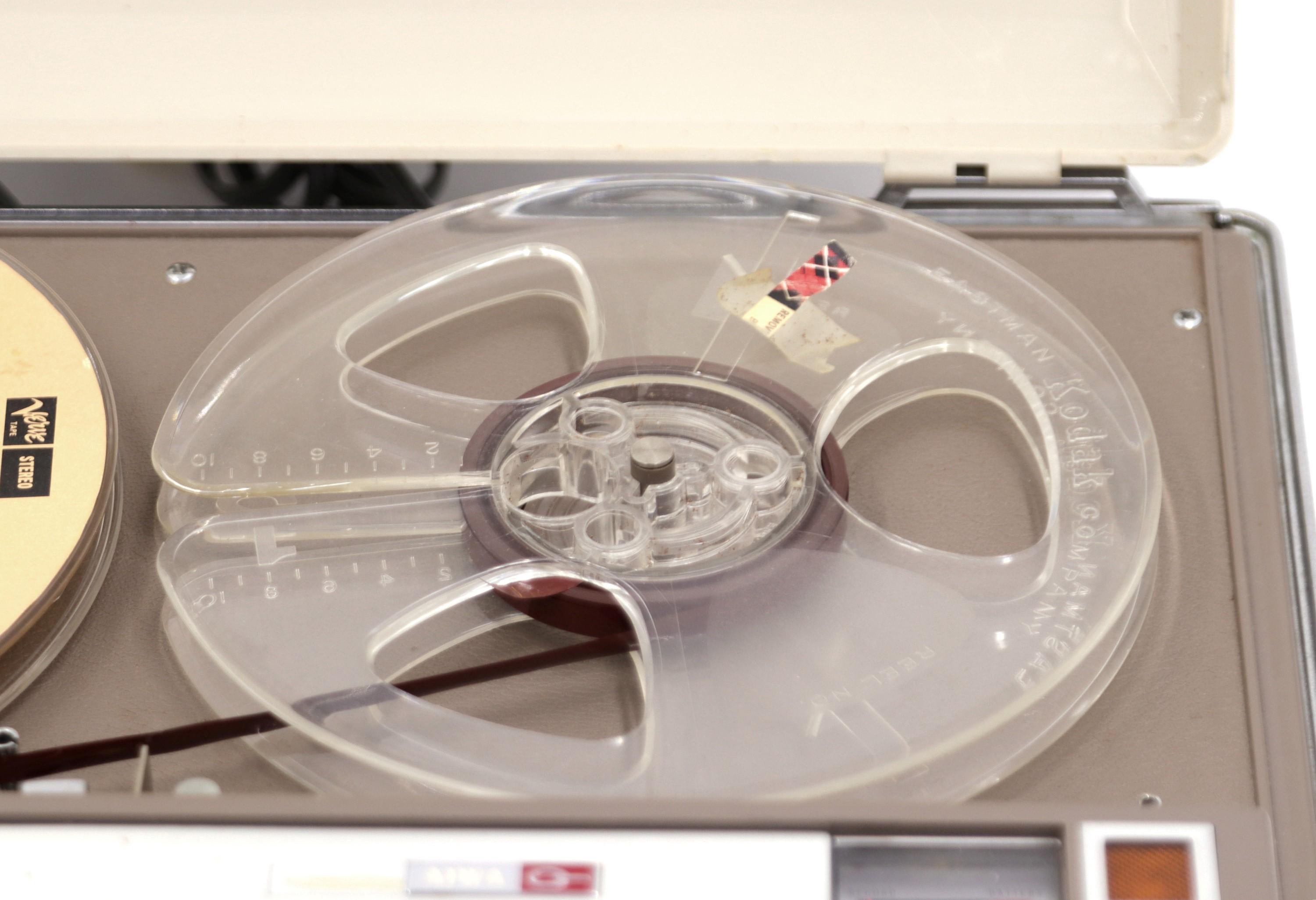 Japanese Vintage Aiwa Portable Reel to Reel Transitor Recorder/ Player Solid State, Case