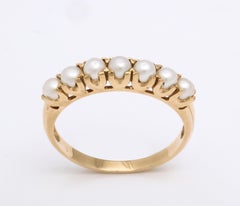 Vintage Akoya Pearl Half Hoop Ring