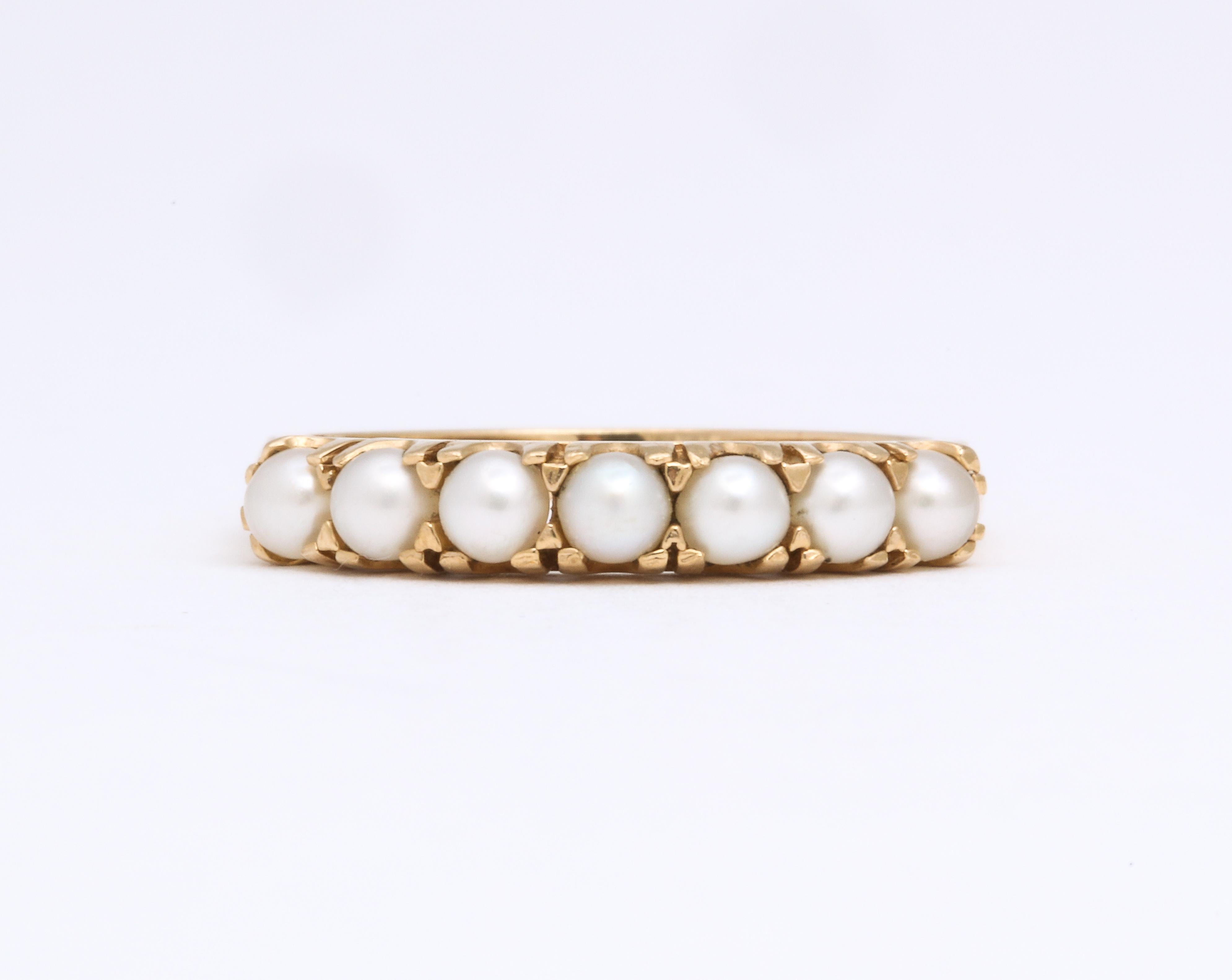 pearl half eternity ring