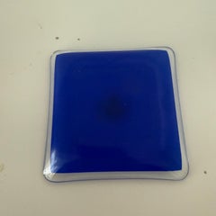 Vintage Al' Ecu De France London Sw1 Ashtray Cobalt Blue
