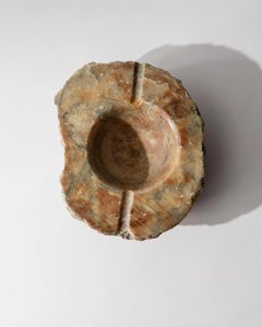 Vintage Alabaster Ashtray, Hand Carved Italian Stone, 1960s
