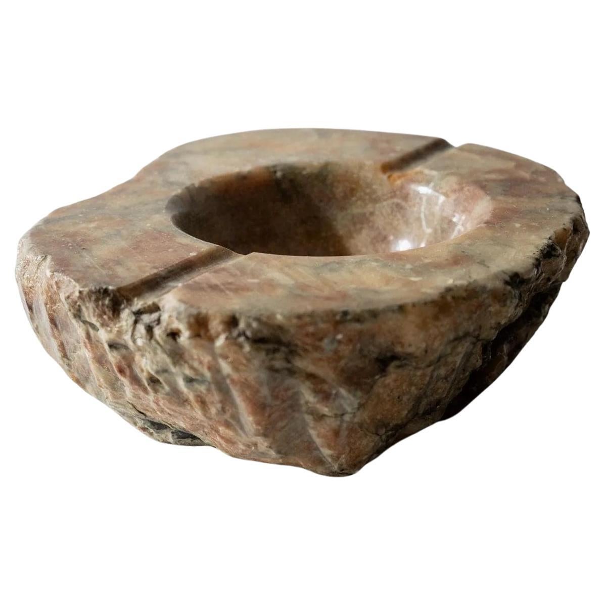 Vintage Alabaster Ashtray, Hand Carved Italian Stone, 1960s
