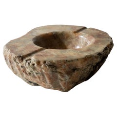Vintage Alabaster Ashtray, Hand Carved Italian Stone, 1960s