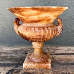 Vintage Alabaster Carved Urn