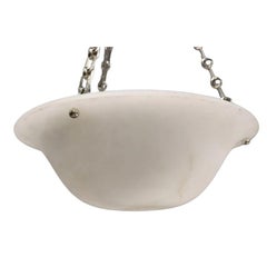 Vintage Alabaster Deep Dish Form Chandelier