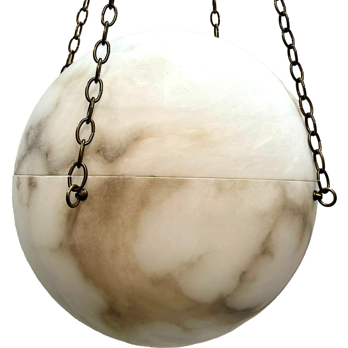 Italian Vintage Alabaster Globe Fixture For Sale