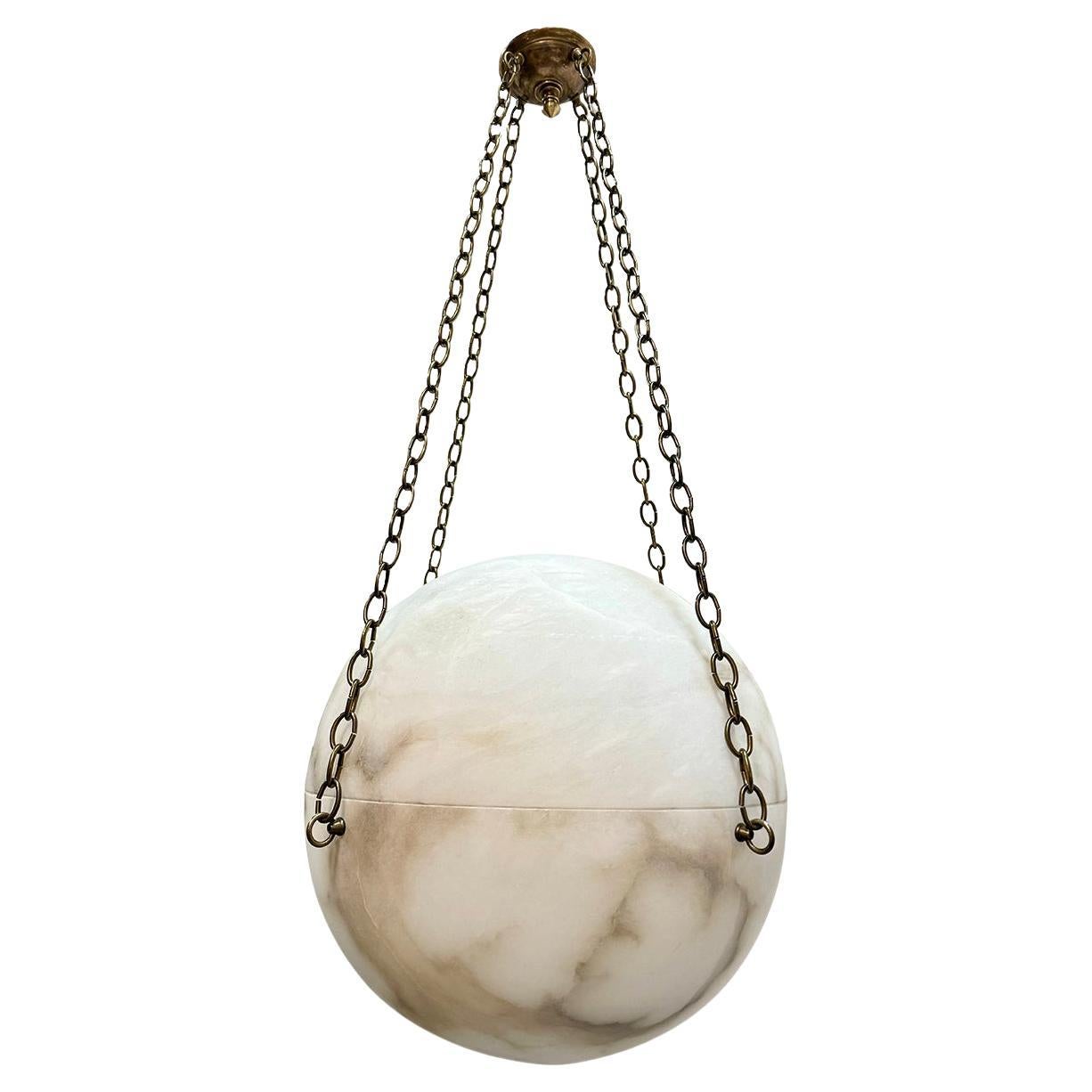 Vintage Alabaster Globe Fixture For Sale