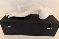 Vintage Alabaster Gyan Mudra Buddha Meditation Handskulptur in Box