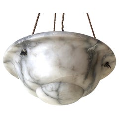 Lampada a sospensione in alabastro vintage, stile Art Deco, design francese, anni '30