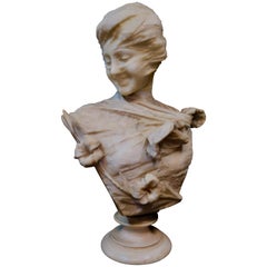 Antique Alabaster Sculpture by Emilio Fiaschi