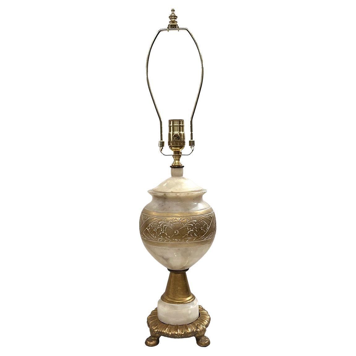 Lampada da tavolo in alabastro vintage