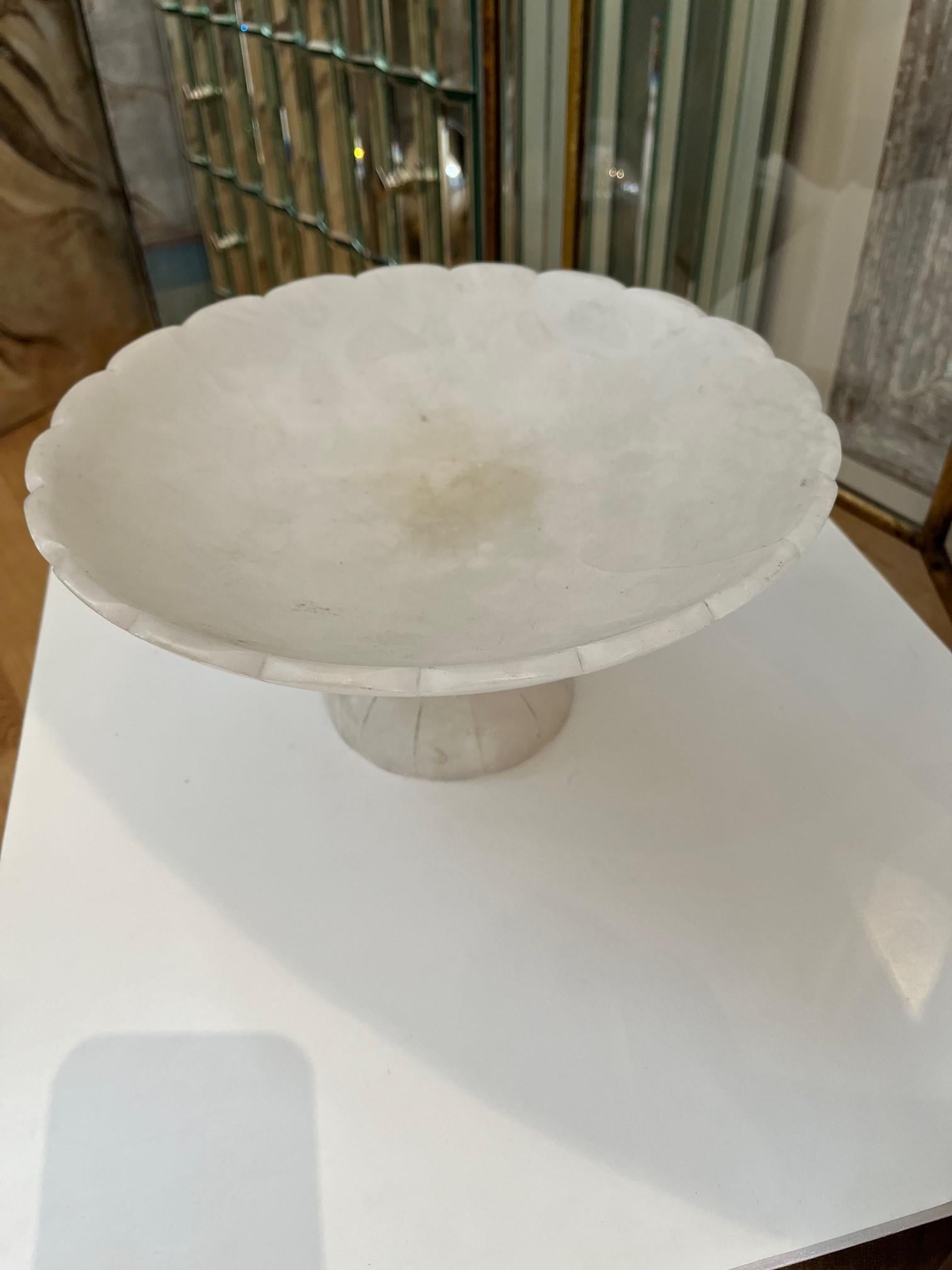 Hand-Crafted Vintage Alabaster Tazza For Sale