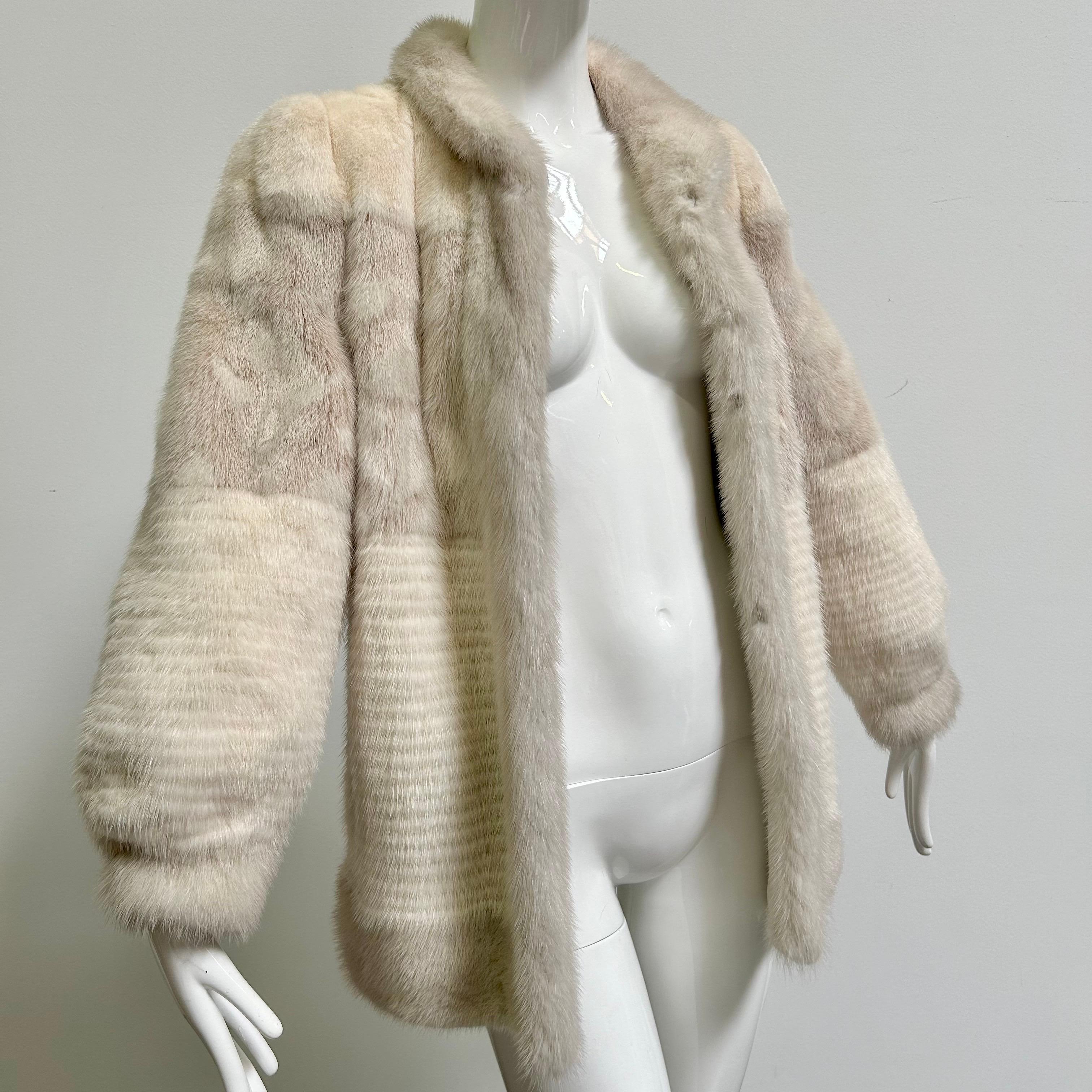 Vintage Aladino Stefani Platinum + Silver Mink Fur Jacket/ Coat In Good Condition In Sparks, NV