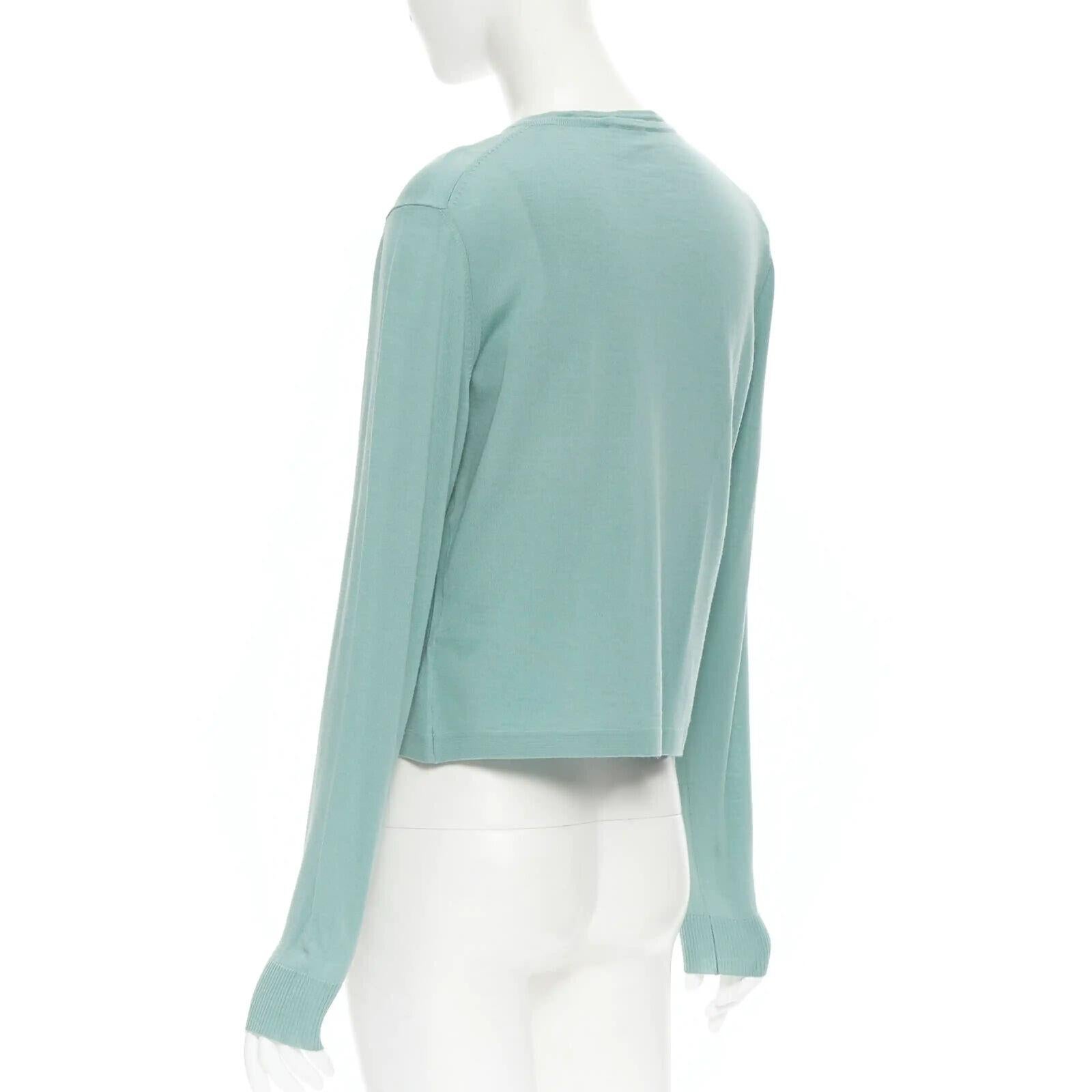 gilet cardigan vintage ALAIA 100% lana mare Greene & Greene  L 1