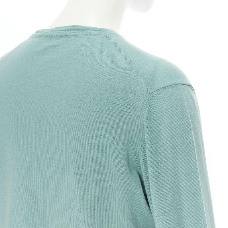 vintage ALAIA 100% wool sea form green teal cardigan vest twinset  L 3