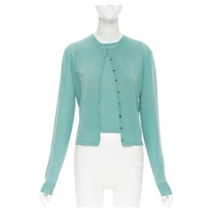 Vintage ALAIA Weste in Meeresform aus 100 % Wolle in Grün und Teal L