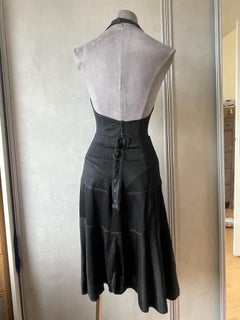 Vintage Alaïa Black Halter Bodysuit & Fishtail Knit Skirt Set