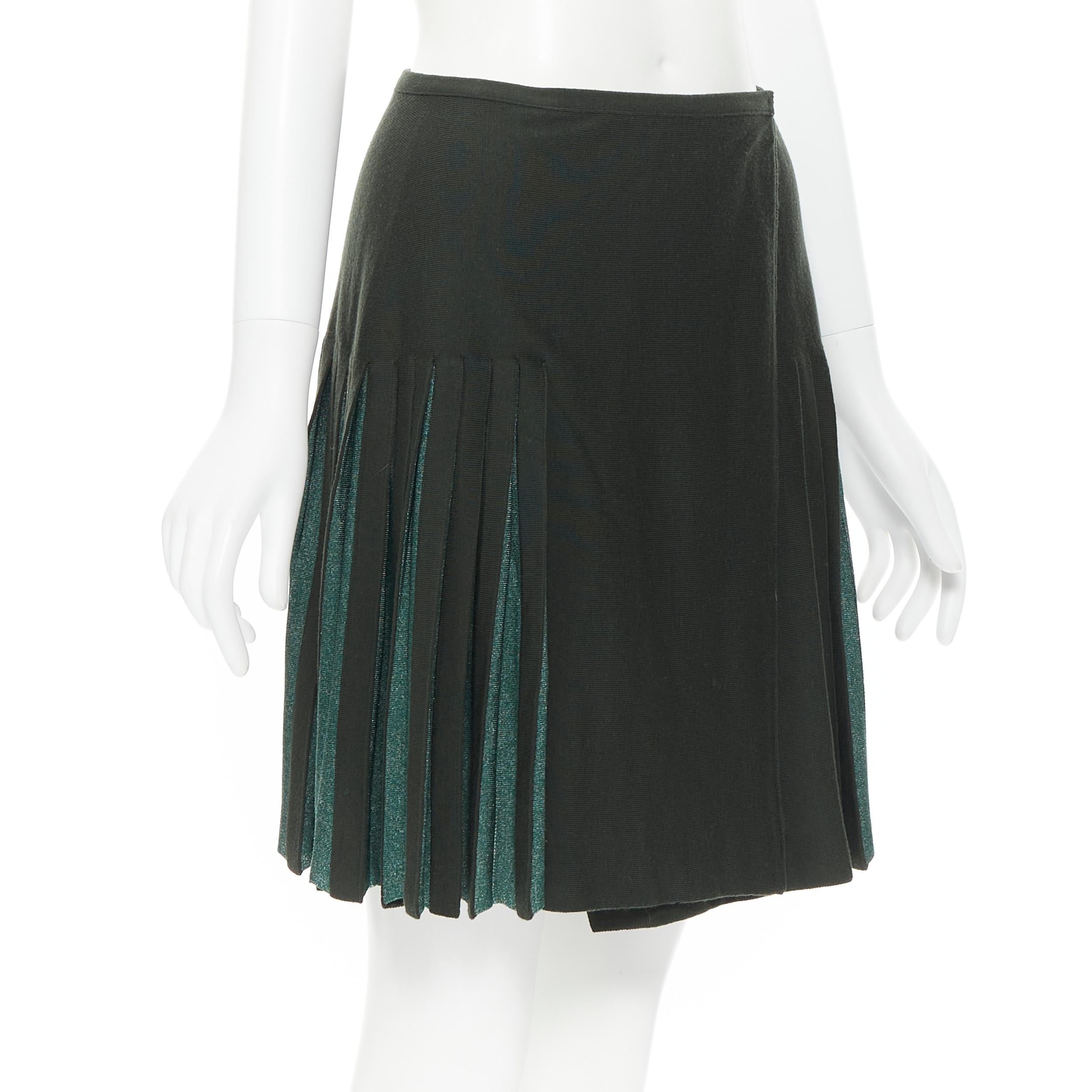 dark green wool skirt