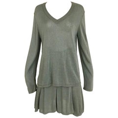 Vintage ALAIA Green Knit Top and Skirt Set
