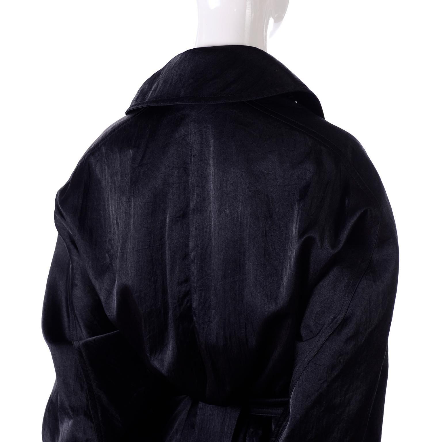 Vintage Alaia Paris Raincoat 1990s Black Trench Coat 4