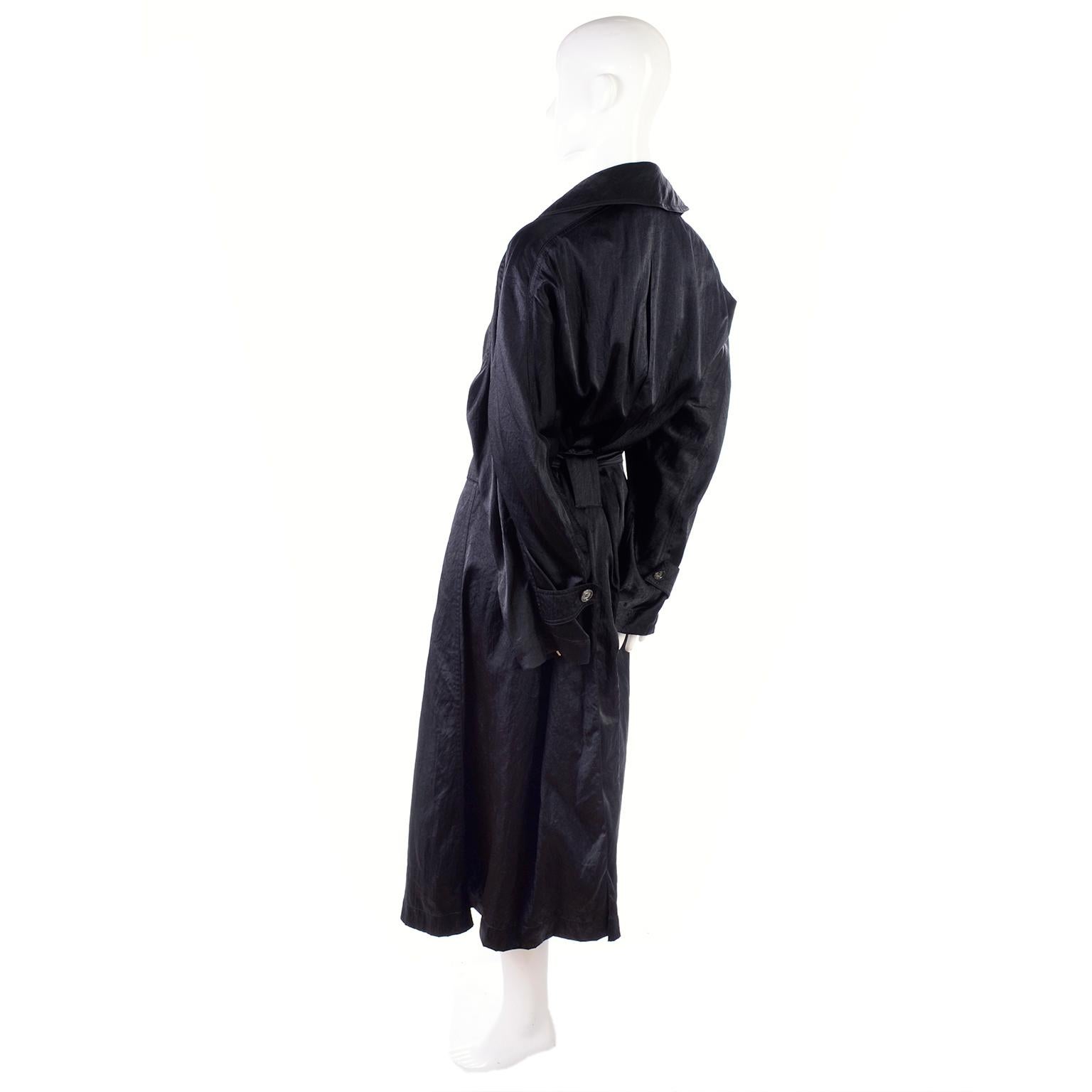 Vintage Alaia Paris Raincoat 1990s Black Trench Coat 5