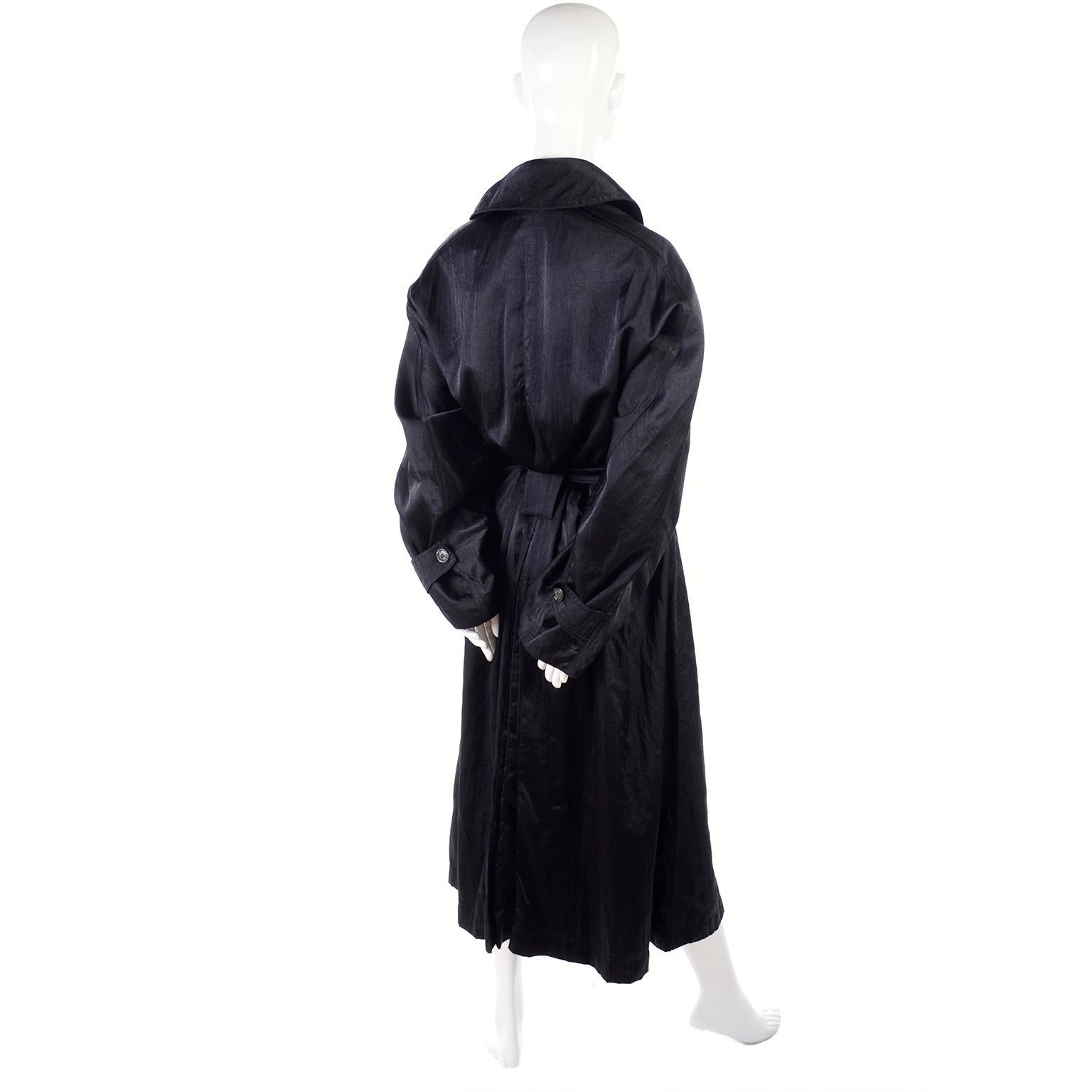 Vintage Alaia Paris Raincoat 1990s Black Trench Coat 6