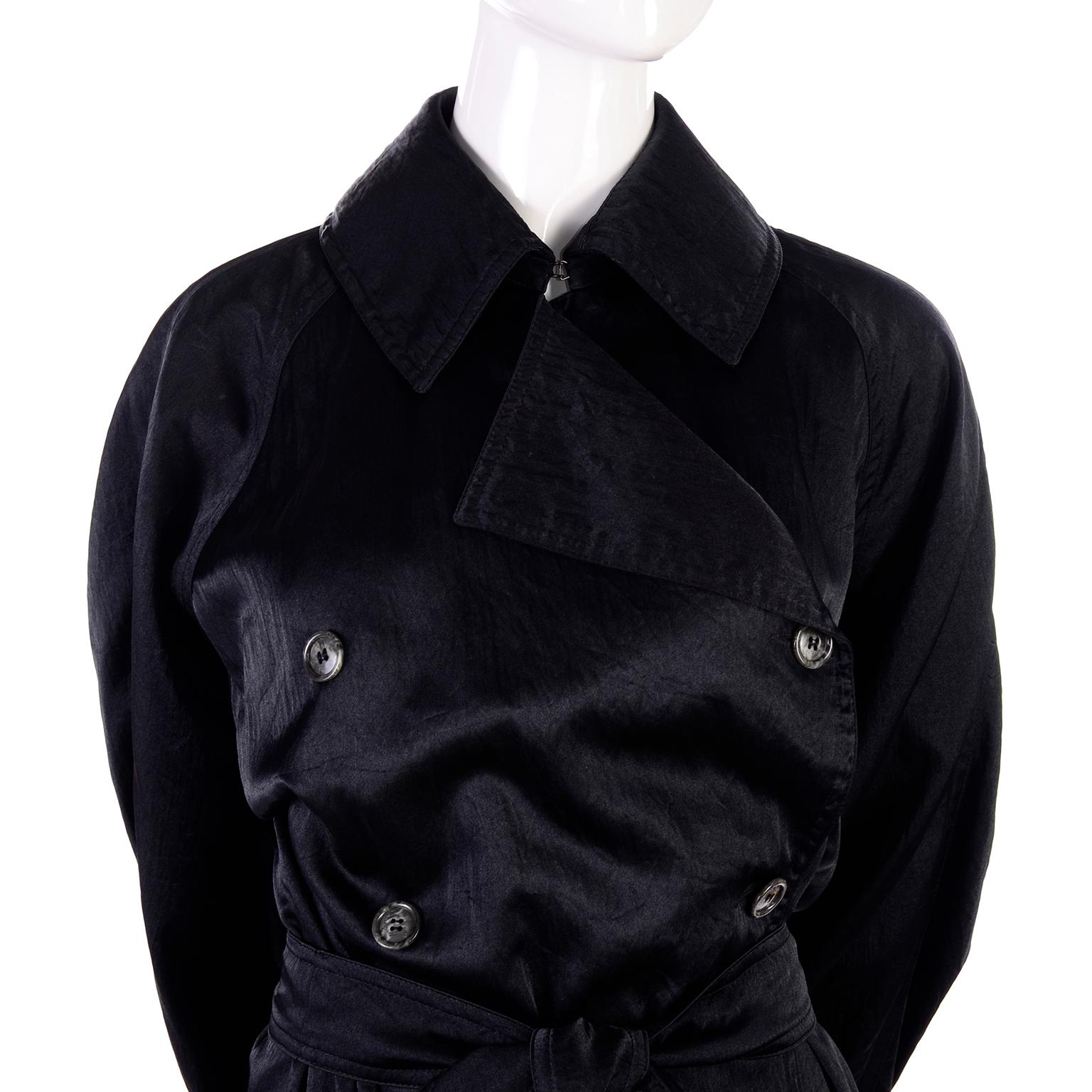 Women's Vintage Alaia Paris Raincoat 1990s Black Trench Coat