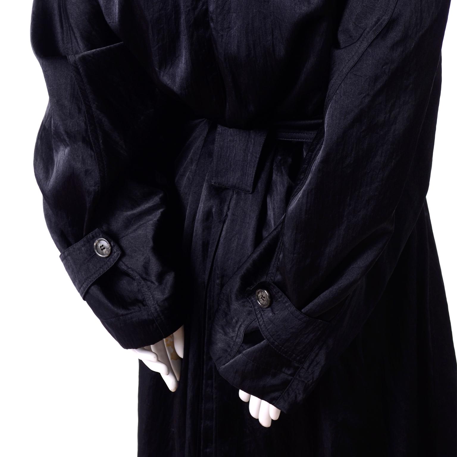 Vintage Alaia Paris Raincoat 1990s Black Trench Coat 2