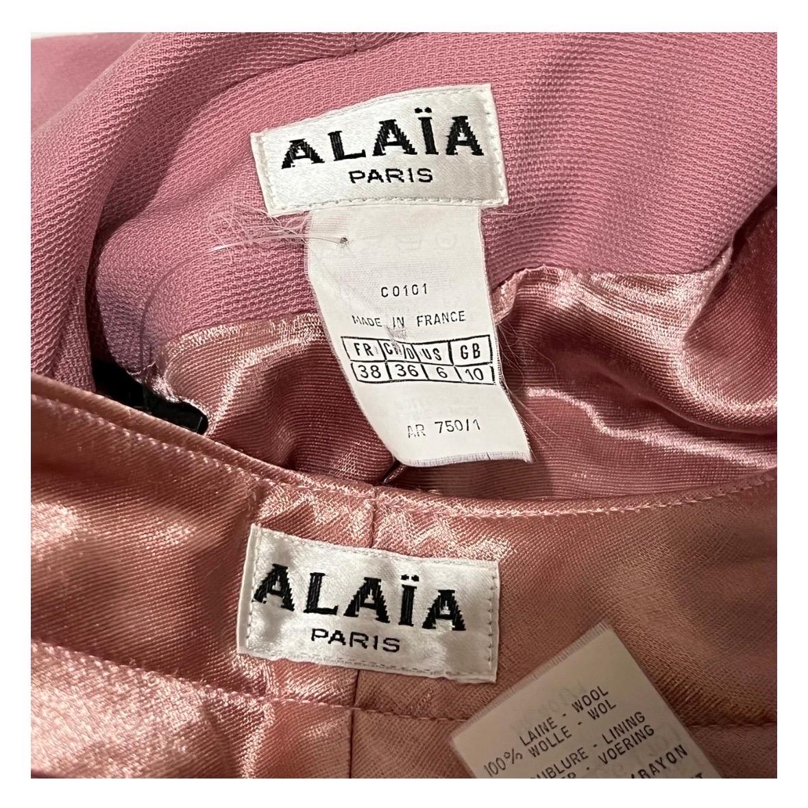 Vintage Alaia Pink Pantsuit In Good Condition For Sale In Los Angeles, CA