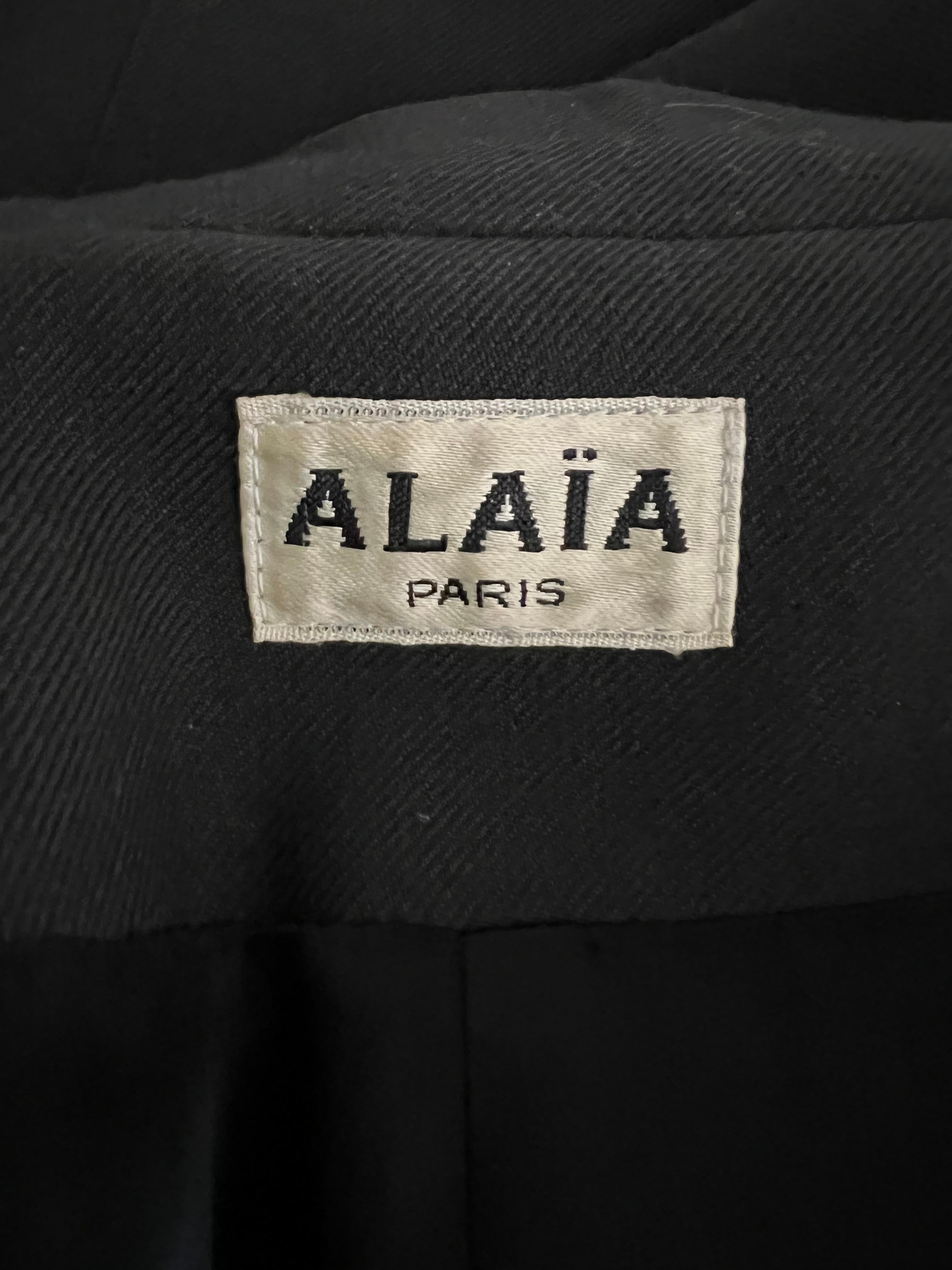 Vintage Alaïa Wool Coat Dark Grey, Size 8 For Sale 5