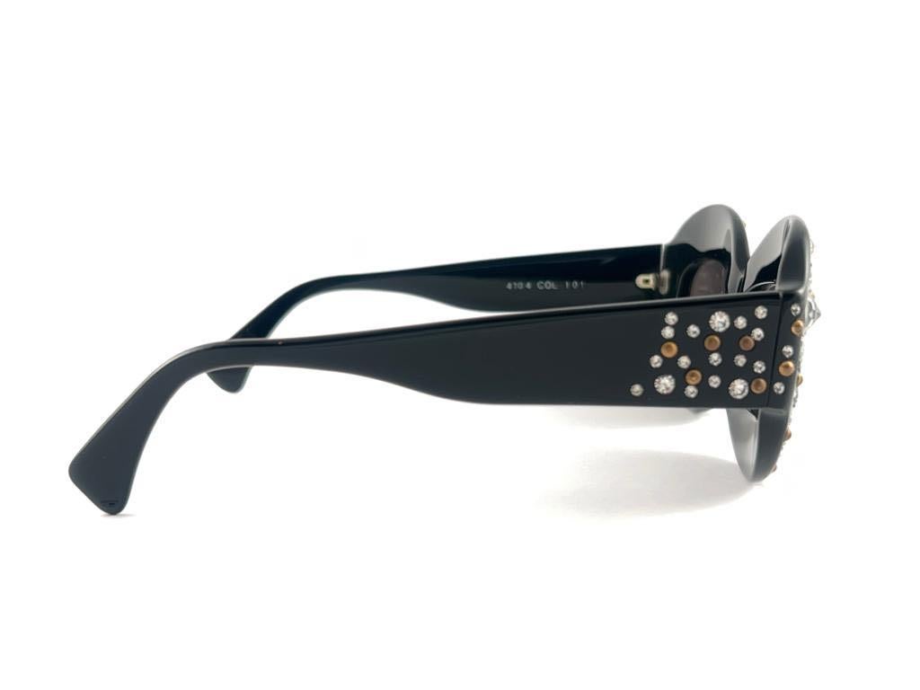 Vintage Alain Mikli 4104 Oversized Black Strass Sunglasses 2009 For Sale 8
