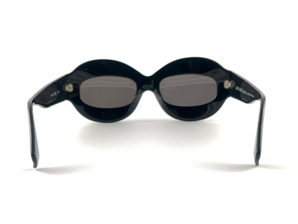Vintage Alain Mikli 4104 Übergroße schwarze Strass-Sonnenbrille 2009 im Angebot 8