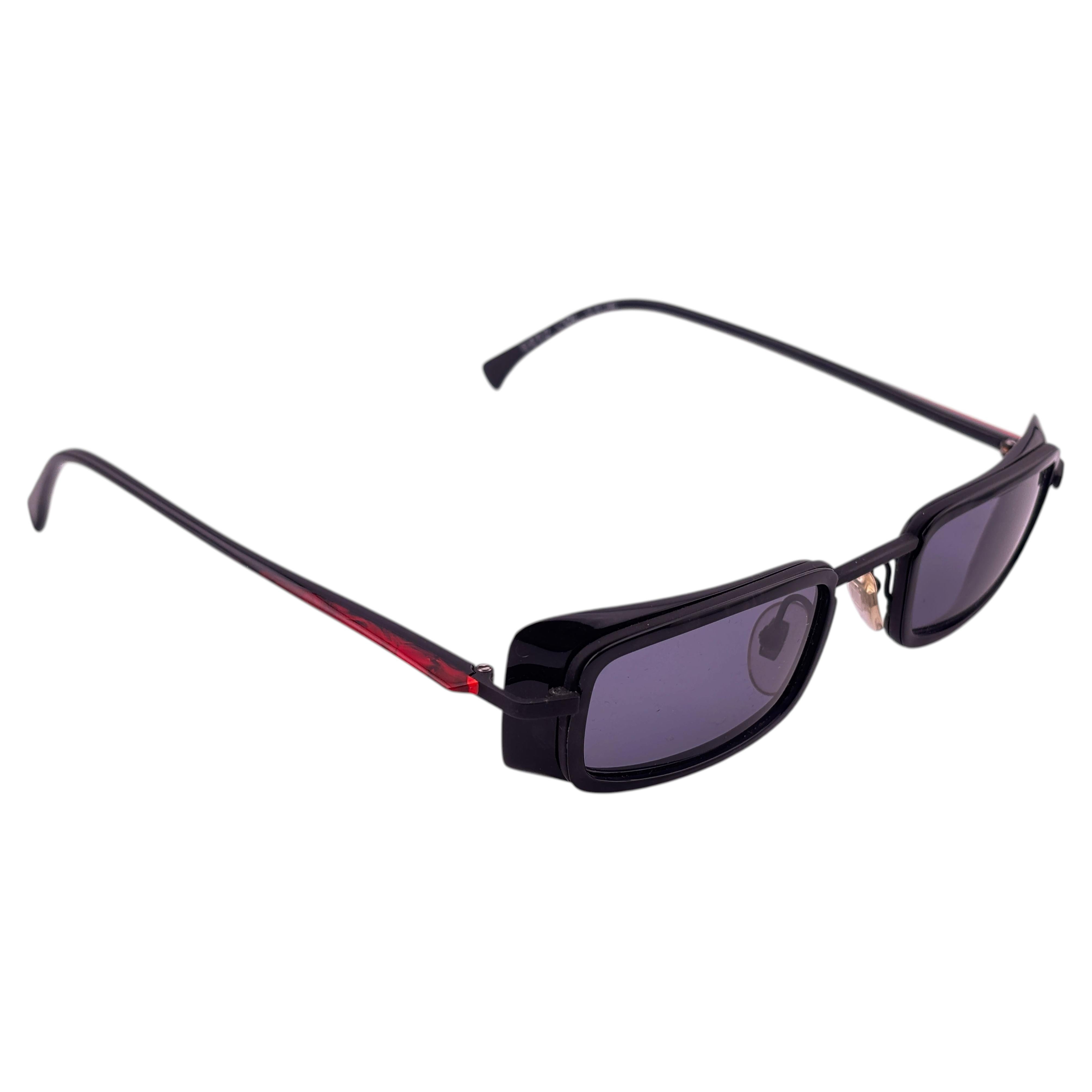 Pre-owned Alain Mikli Vintage 5012 Black & Red Made In France Sunglasses 1989