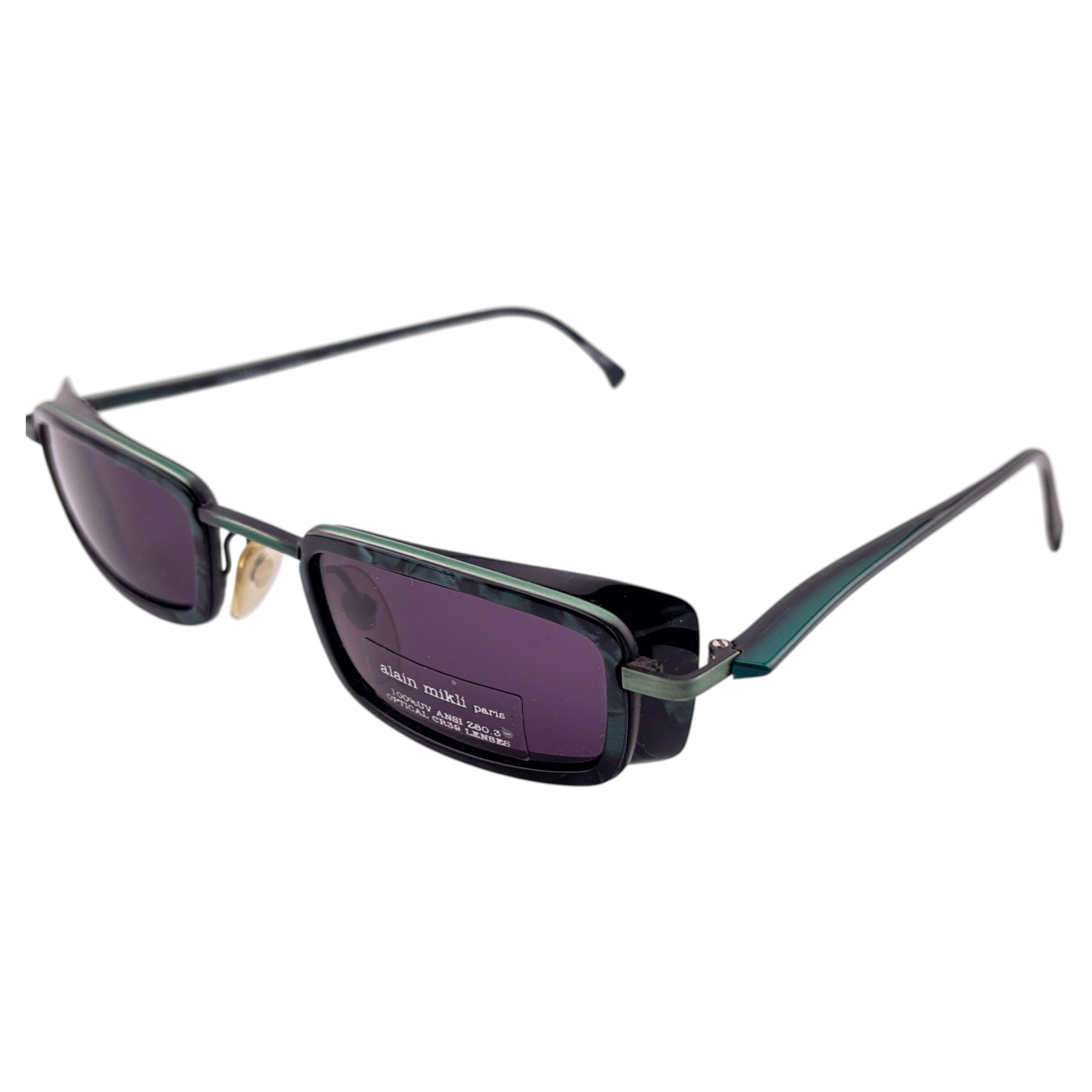 Pre-owned Alain Mikli Vintage 5012 Camouflage Green & Black Made In France Sunglasses 1989