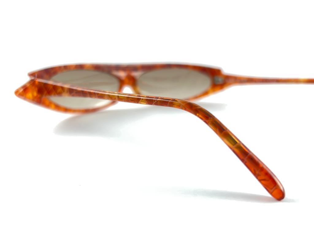 Alain Mikli Am 0103 Marmorierte Tangerine-Sonnenbrille, handgefertigt, Frankreich 1980er im Angebot 2