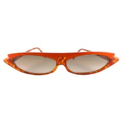 Alain Mikli Am 0103 Marmorierte Tangerine-Sonnenbrille, handgefertigt, Frankreich 1980er