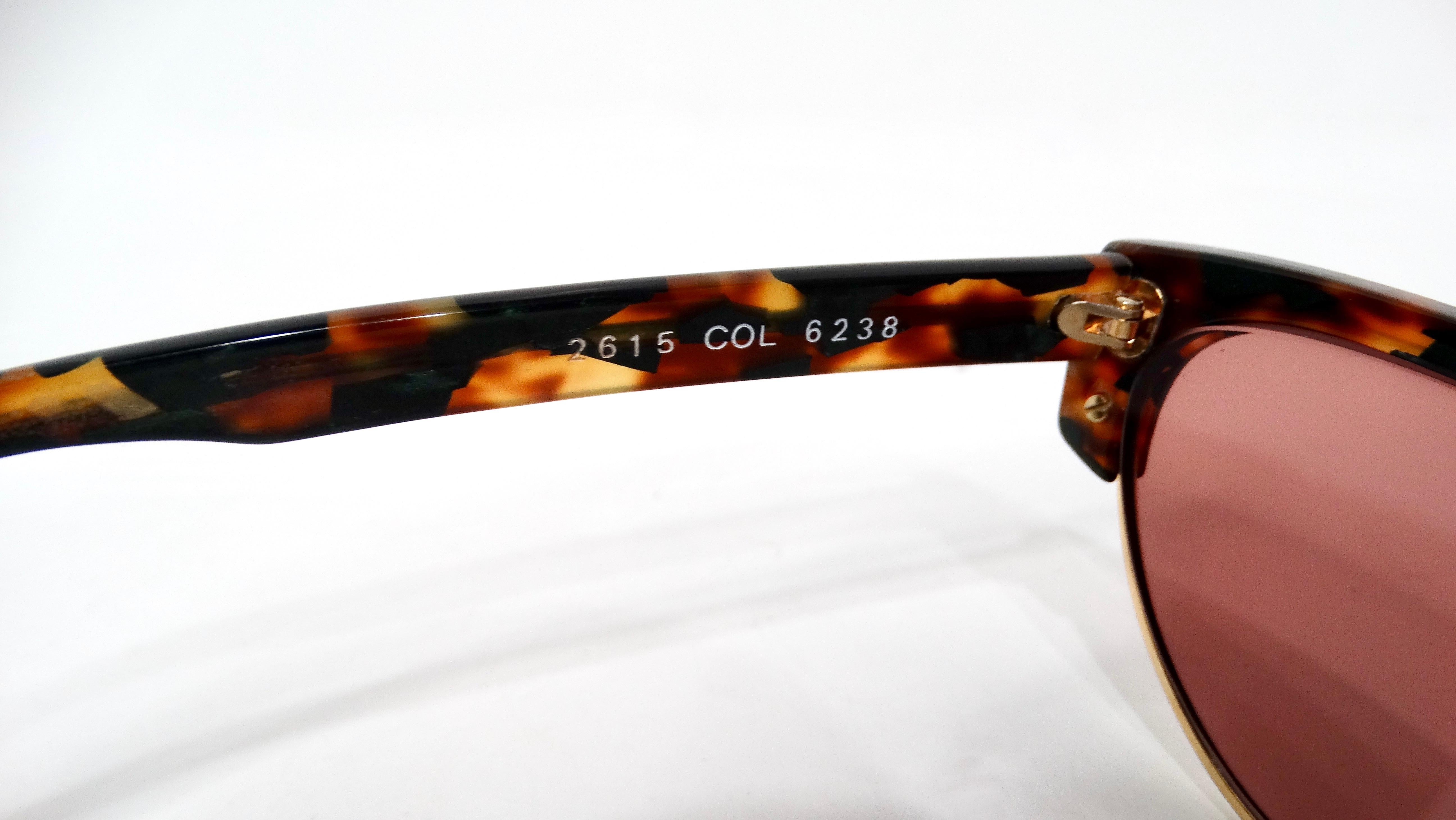 Lunettes de soleil vintage Alain Mikli Paris 615 Turquoise Marbré Tortue en vente 1