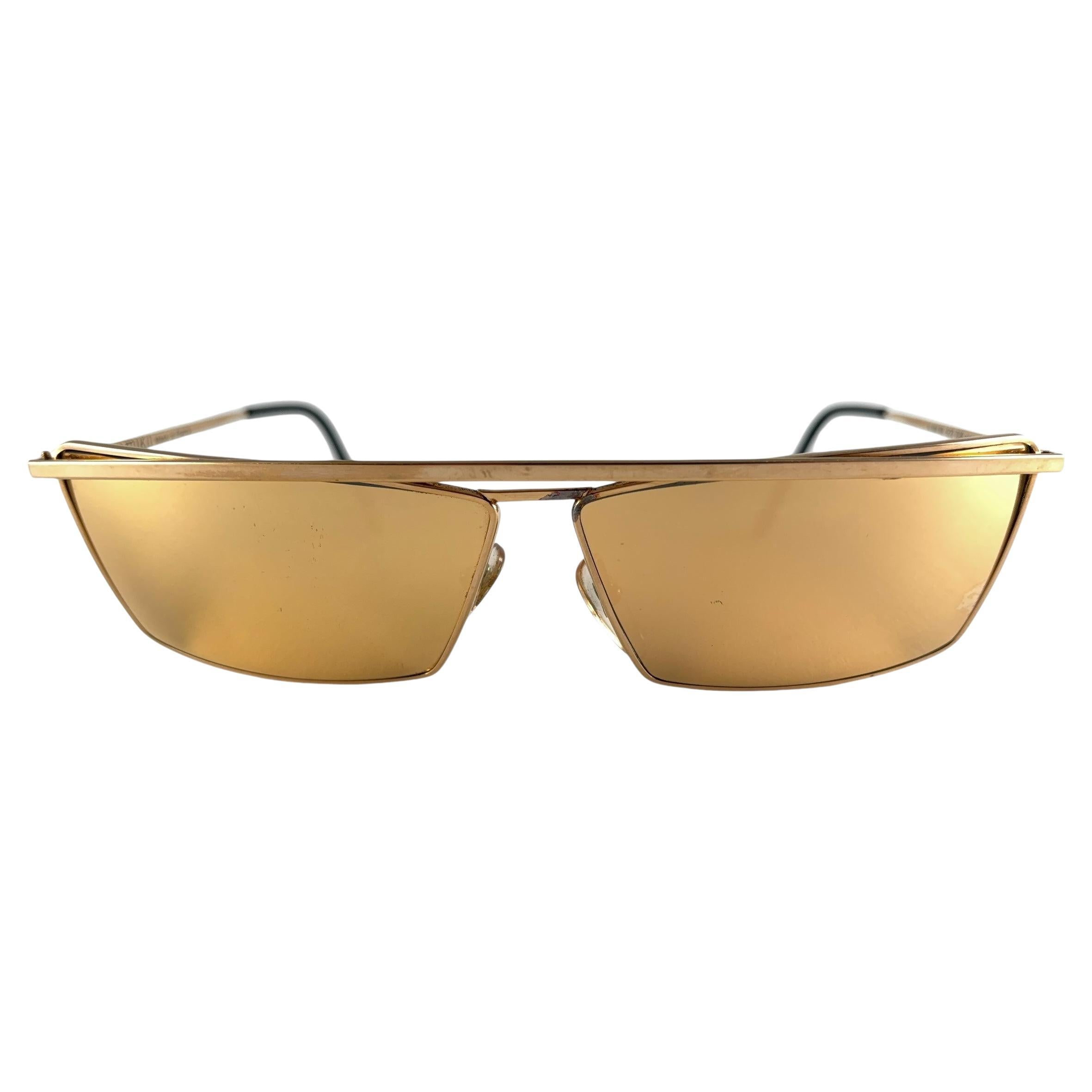 Vintage Alain Mikli Plaque OR 22K 622 Made in France Sunglasses 1980's For Sale