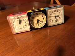 Vintage Alarm Clock Slava, Plastic Case, Made in USSR, Set of 3