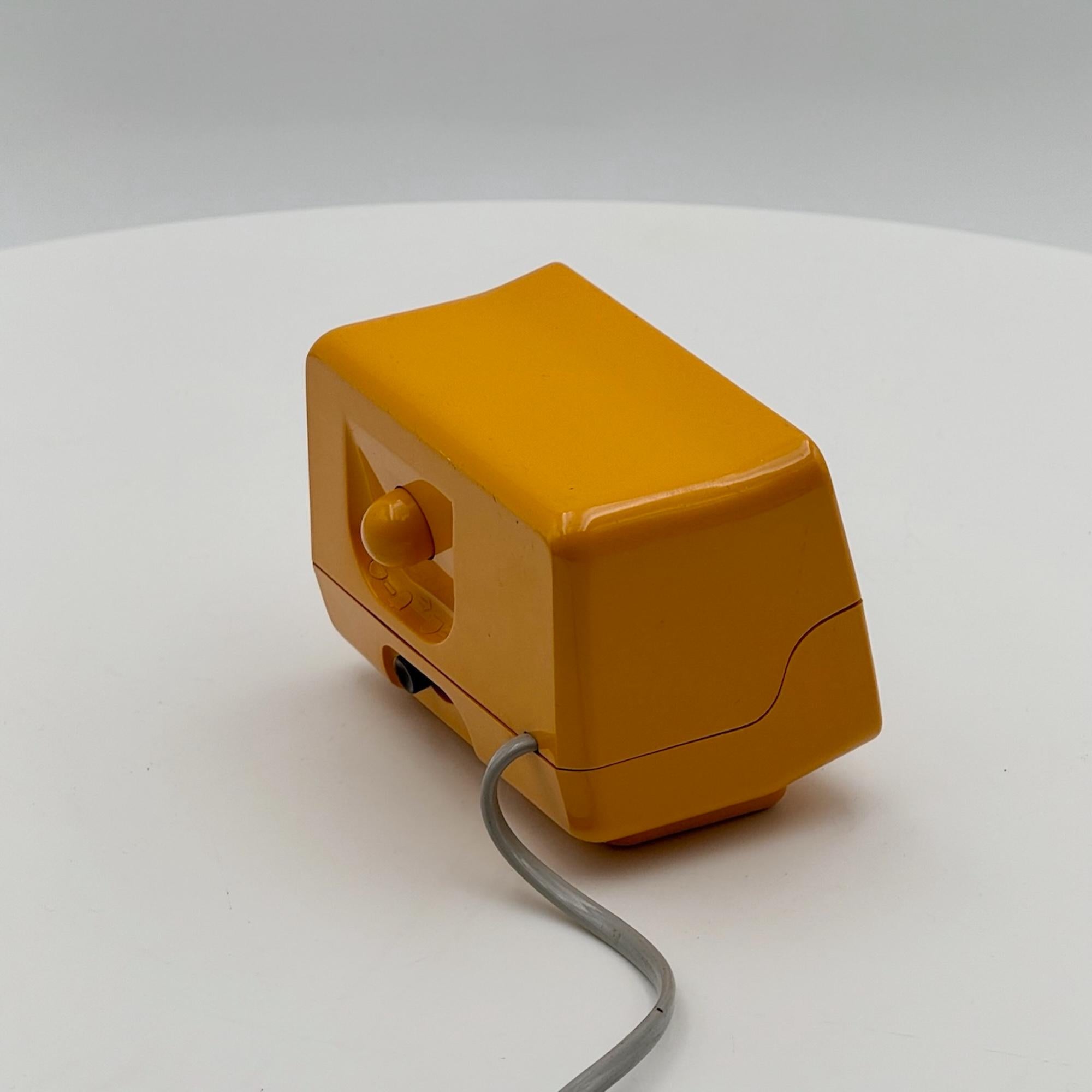 Vintage Alarm Table Clock by Krups - 70s Space Age Design in Mustard Yellow In Good Condition For Sale In San Benedetto Del Tronto, IT