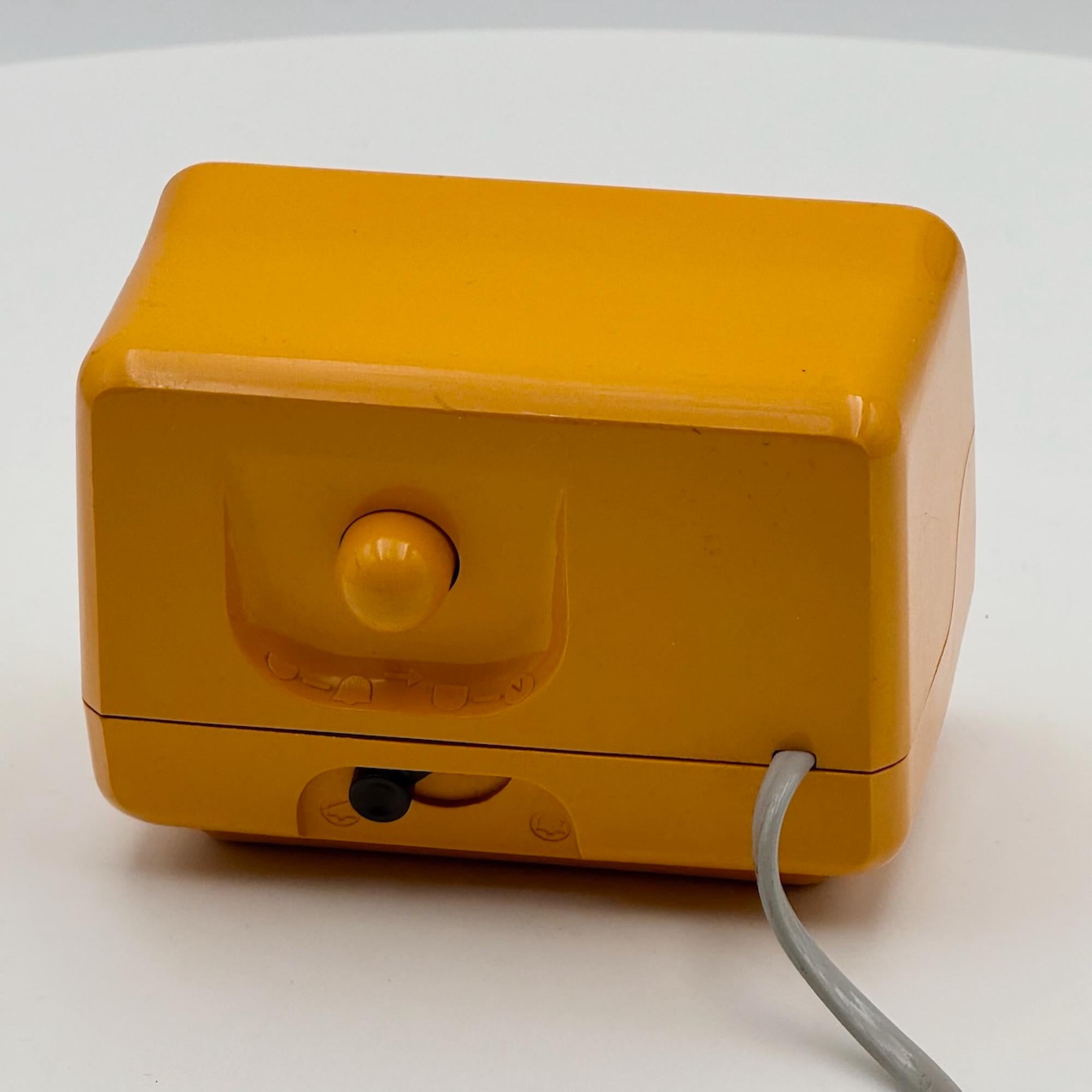 Late 20th Century Vintage Alarm Table Clock by Krups - 70s Space Age Design in Mustard Yellow For Sale
