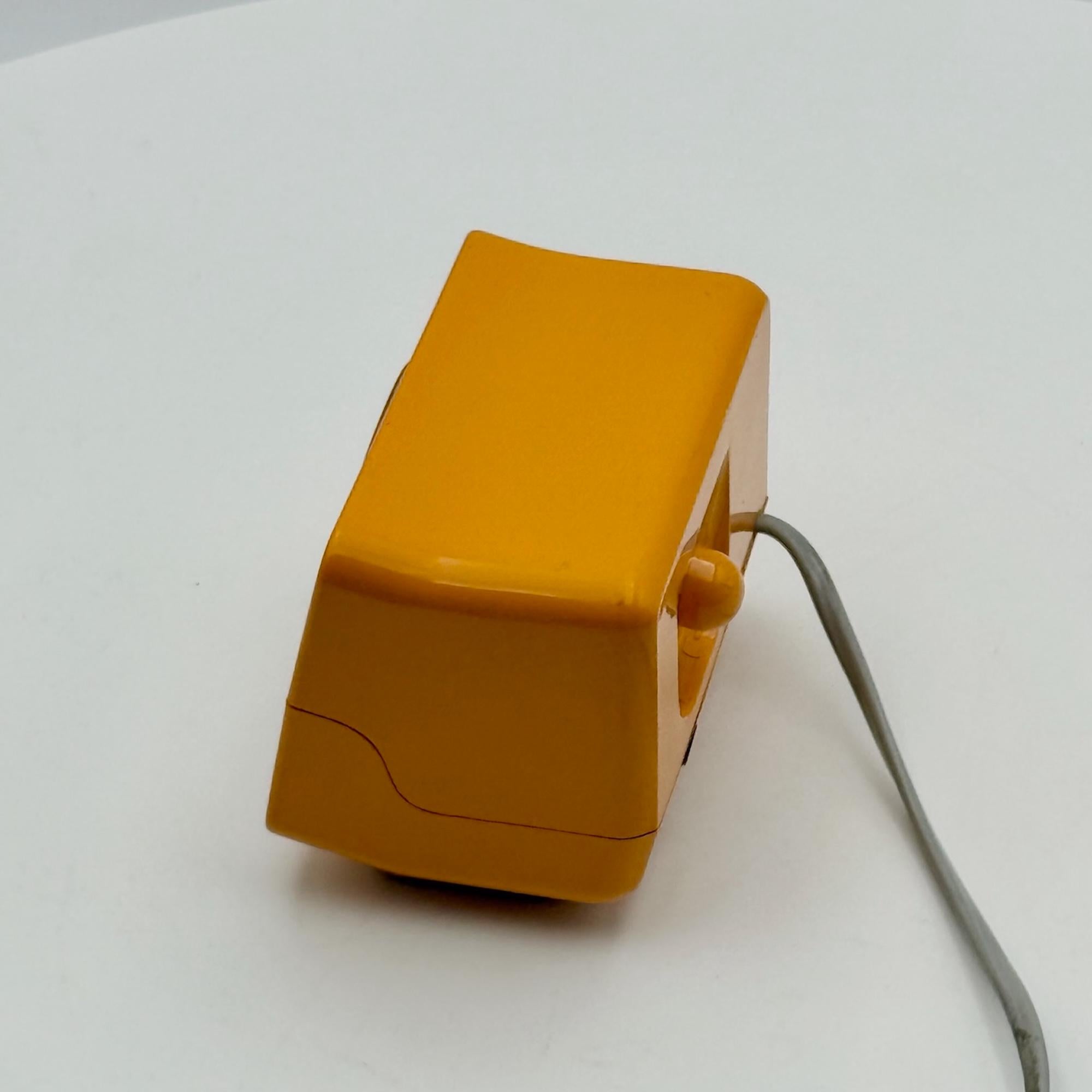 Plastic Vintage Alarm Table Clock by Krups - 70s Space Age Design in Mustard Yellow For Sale