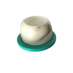 Mid-Century Multicolored Alabaster Candlestick Holder, Pair